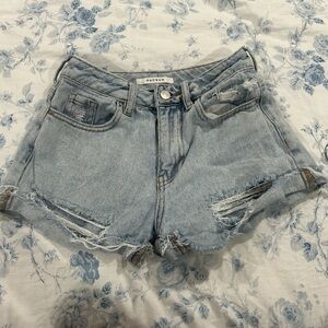 PacSun Blue Jean Shorts Distressed High-Waisted